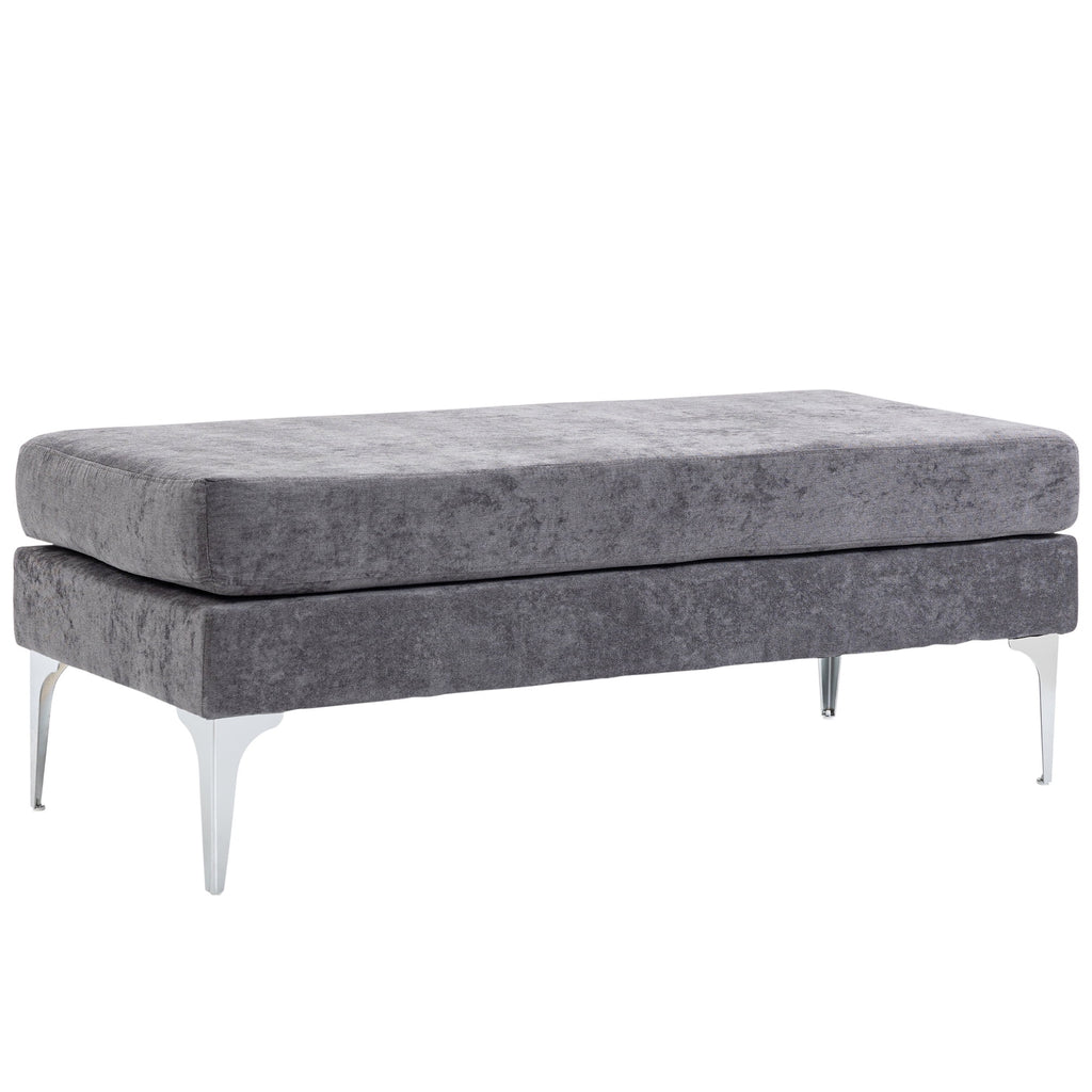 48" Dark Gray End of Bed Bench with Steel Legs N240114