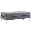 48" Dark Gray End of Bed Bench with Steel Legs N240114