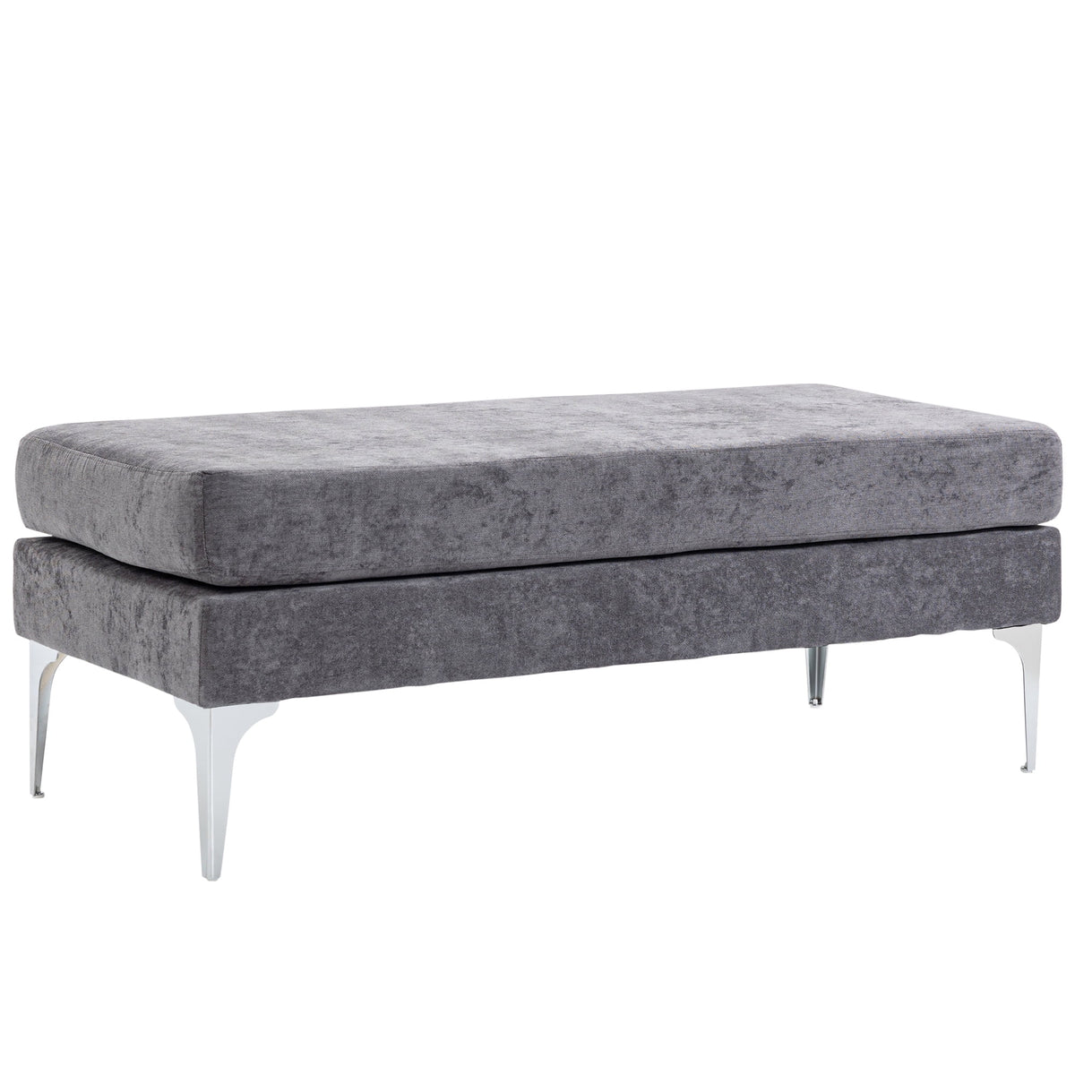 48" Dark Gray End of Bed Bench with Steel Legs N240114