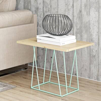 Brown White Black End Table K793