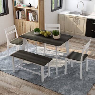 5 - Piece Dining Set Sand Table Top Color: Gray A60327