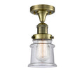 1-Light Antique Brass Semi-Flush Mount I876481