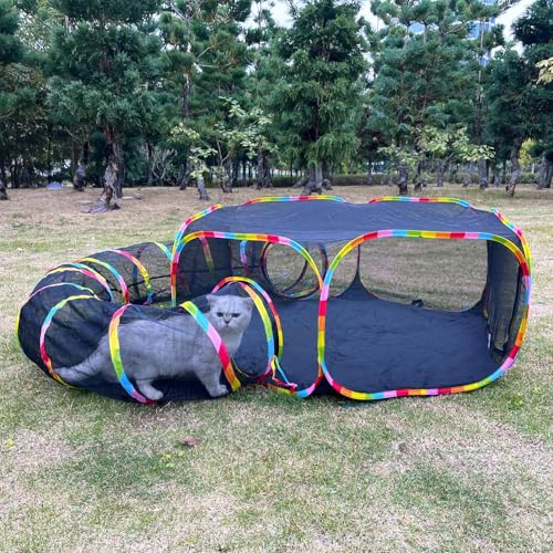 Outdoor Cat Enclosures Portable Mesh Tent Playpen Tunnel for Small Animals E19653