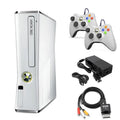 Restored Xbox 360 S 4GB Game Console White with 2 White Controllers Y7781