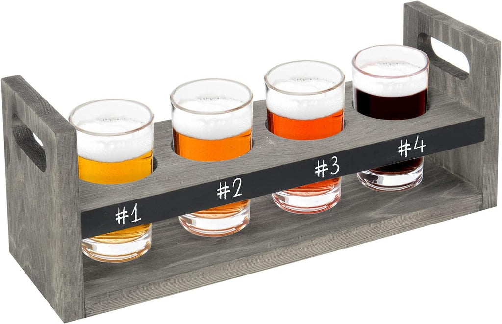 5 Piece Beer Flight Tasting Set with Chalkboard Panel X234