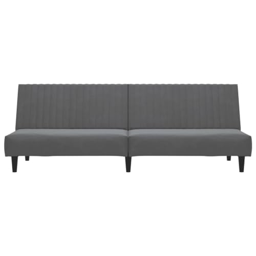 Dark Gray Velvet 2-Seater Sofa Bed U963