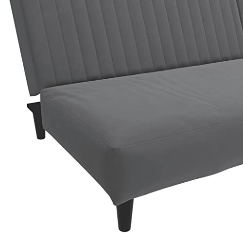 Dark Gray Velvet 2-Seater Sofa Bed U963