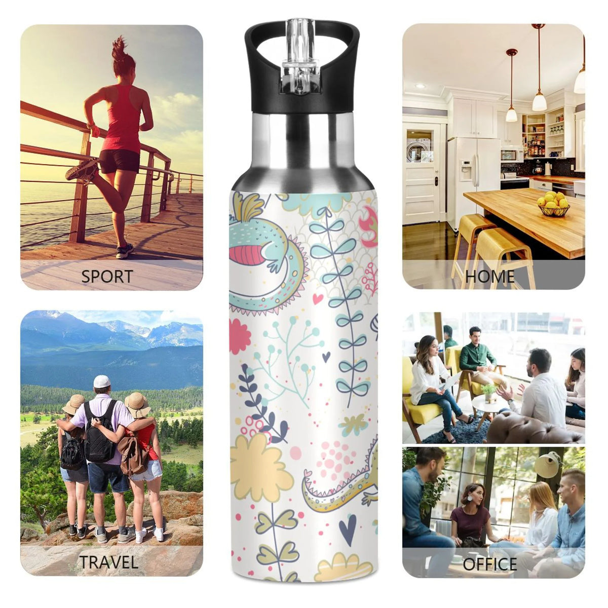 Stainless Steel Insulated Water Bottle with Straw Lid J937