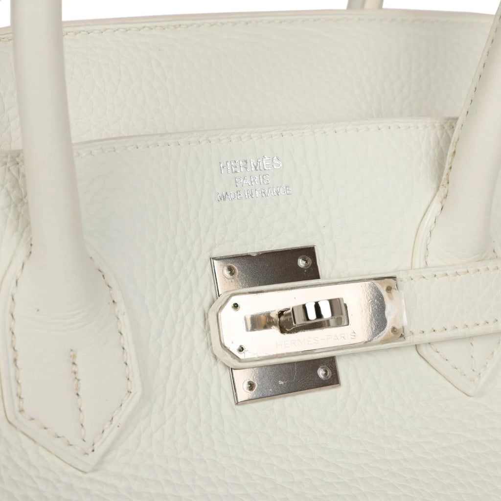White Togo Leather Handbag T9175
