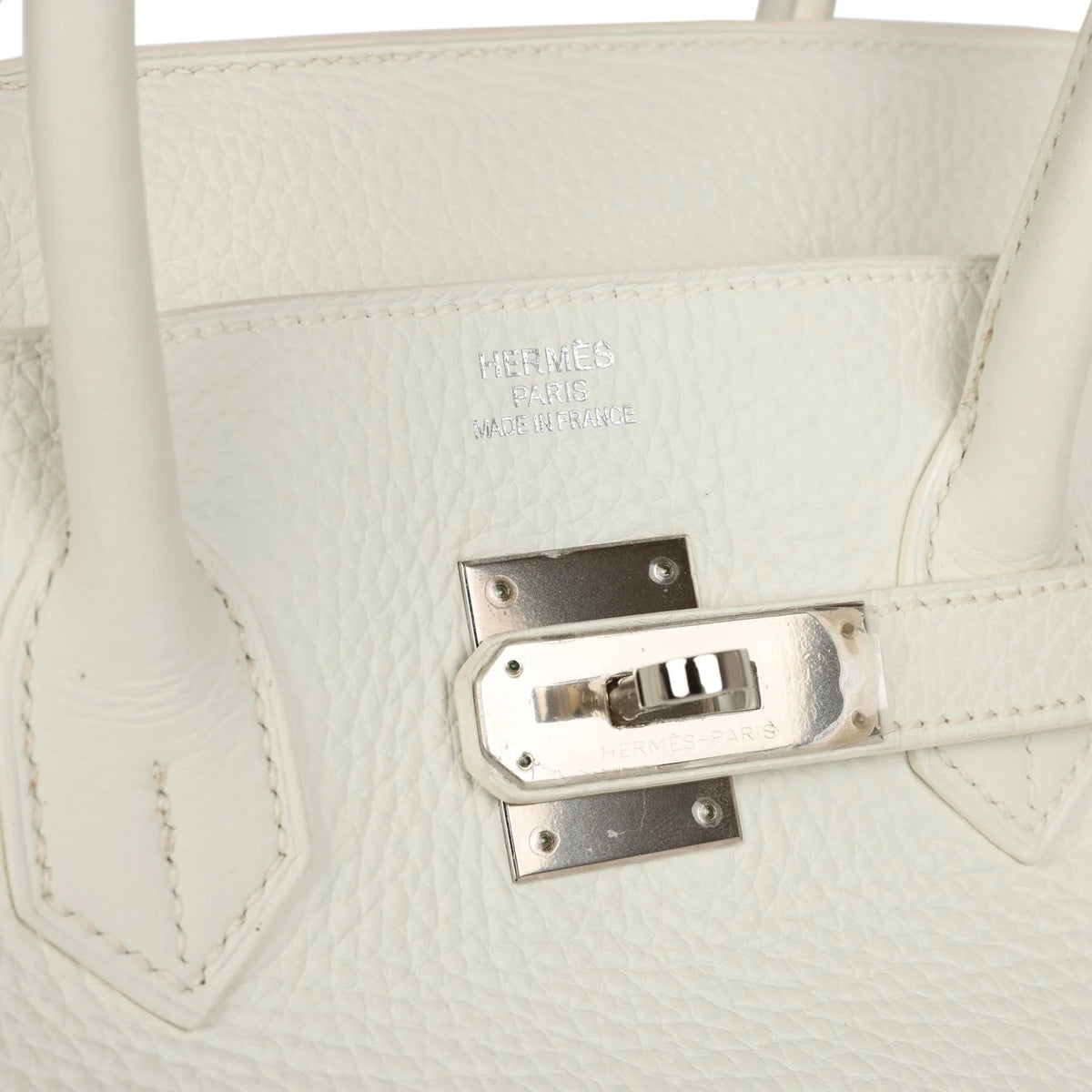 White Togo Leather Handbag T9175