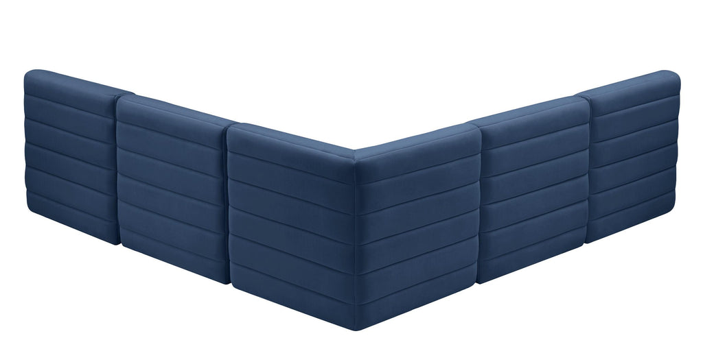 Navy Velvet Modular Sectional Sofa N166845