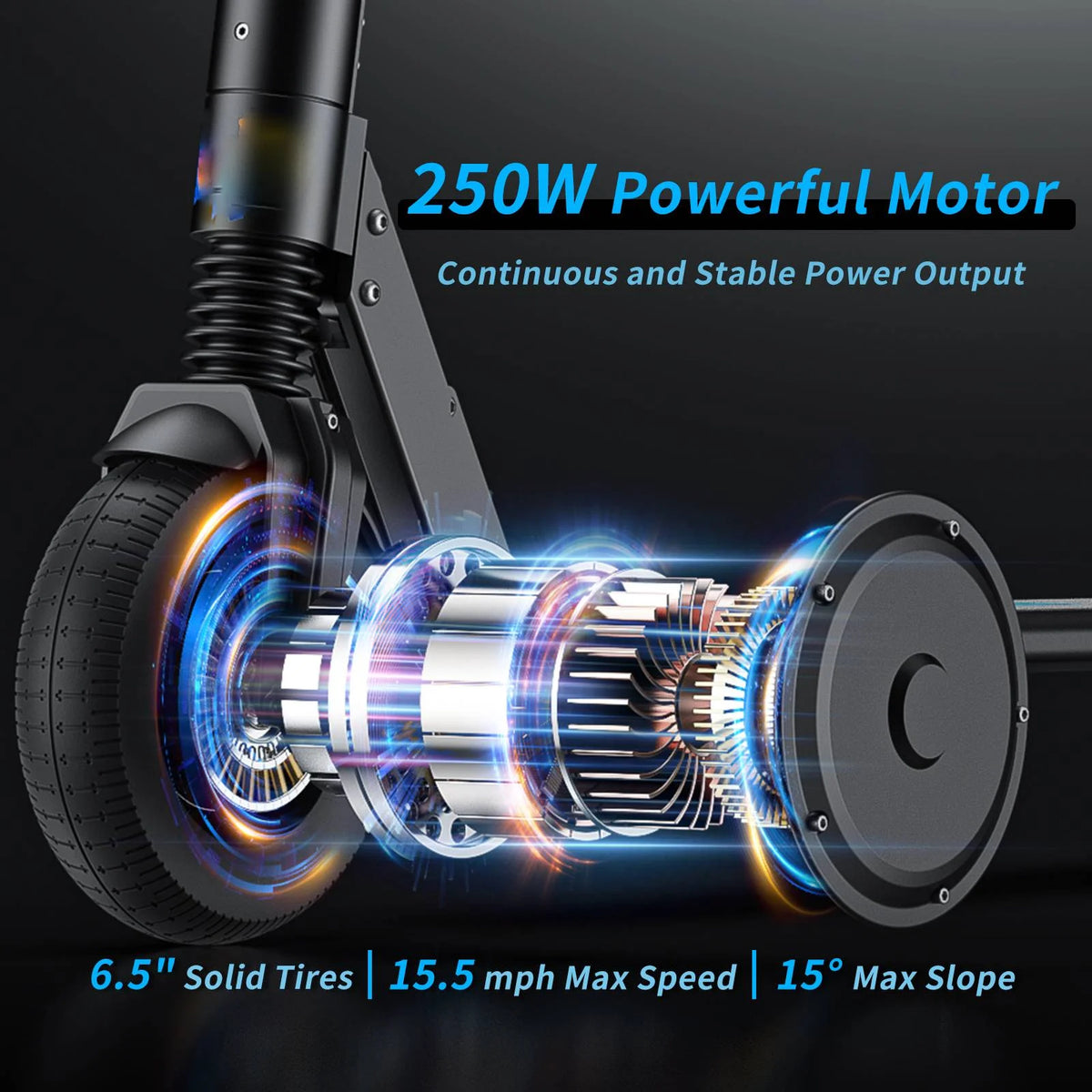Electric Scooter with 10 Solid Tires, 500W Motor Folding Y201