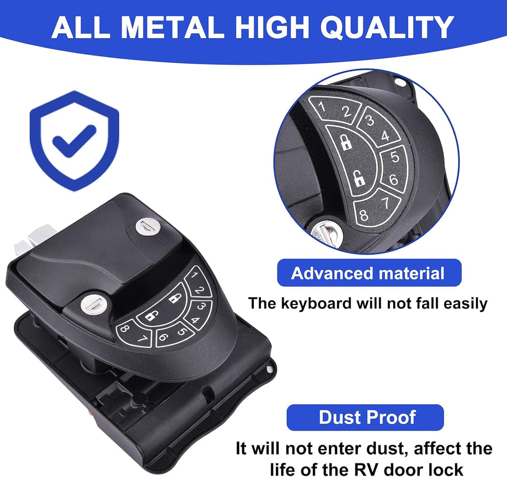 RV Keyless Entry Door Lock with Backlit Keypad and 2 Key Fobs C9284