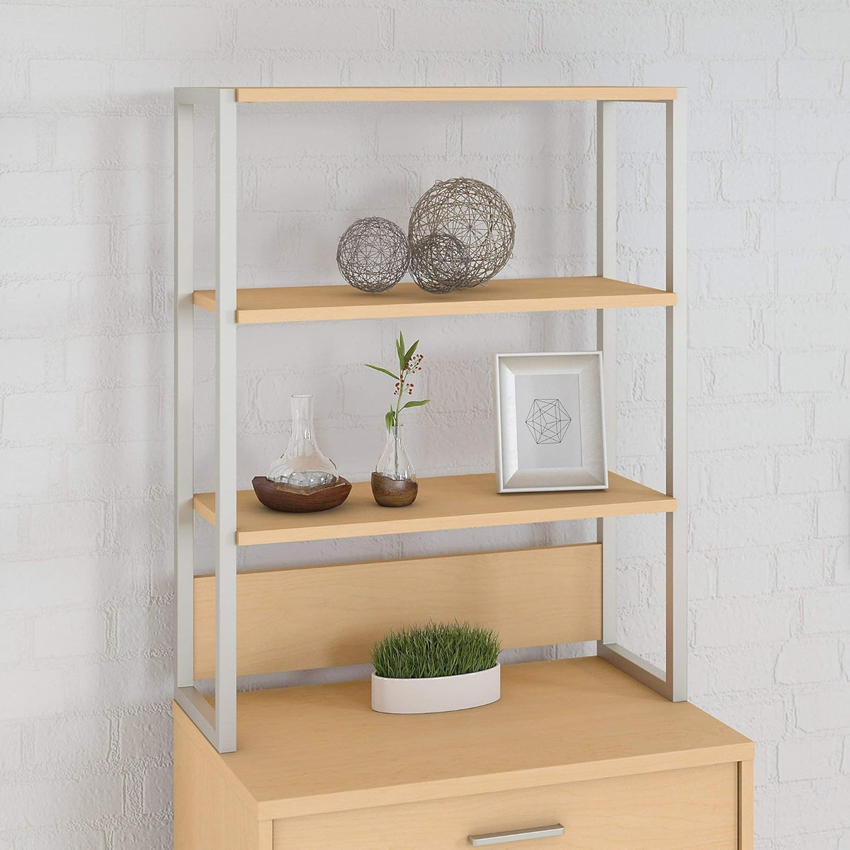 Natural Maple Bookcase Hutch N97911