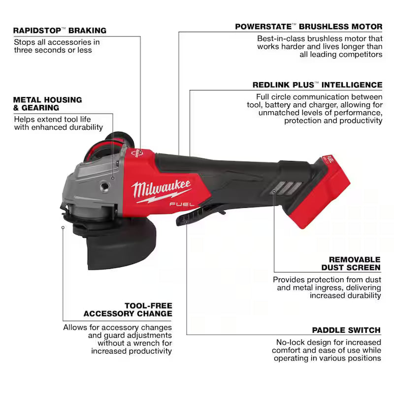 18V Lithium-Ion Brushless Cordless 4-1/2 in./5 in. Grinder and Starter Kit with 5.0 Ah Battery and Charger L147