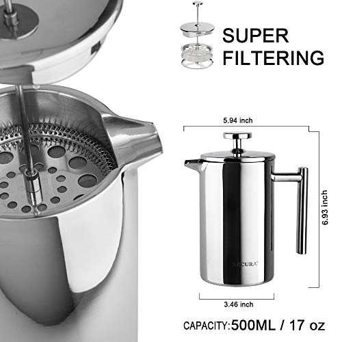 34oz Stainless Steel French Press Coffee Maker O312