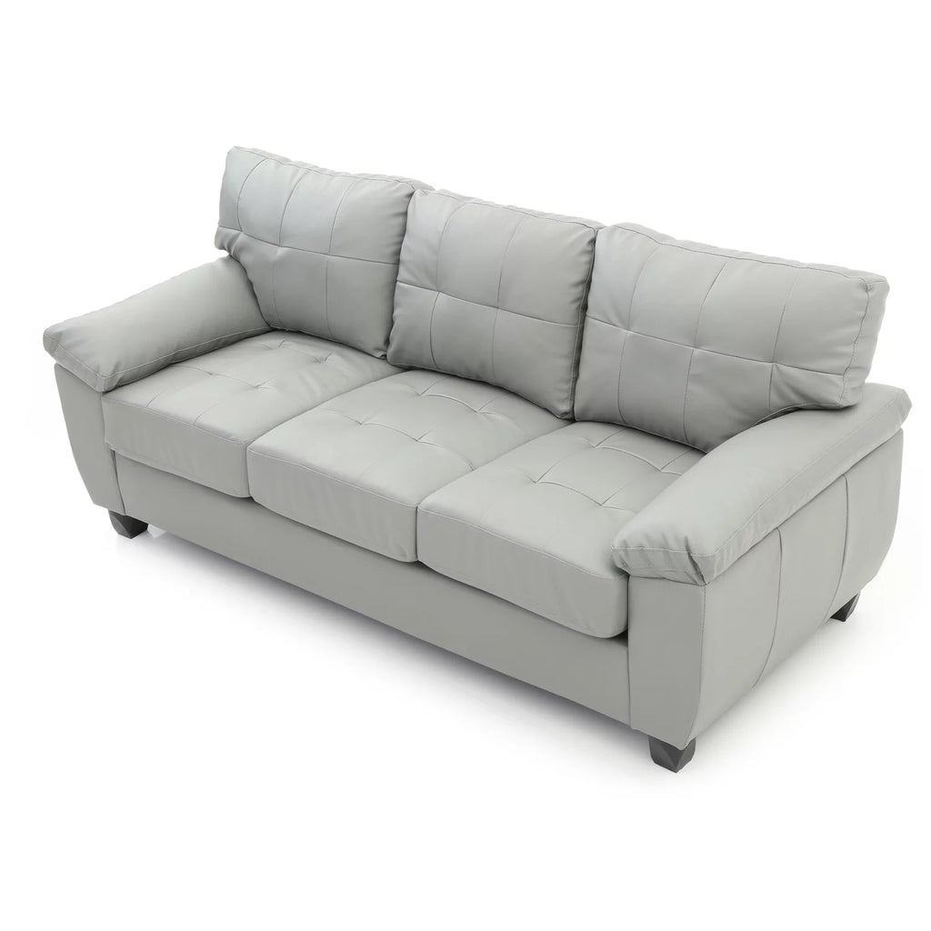 Gray Faux Leather Sofa J35765