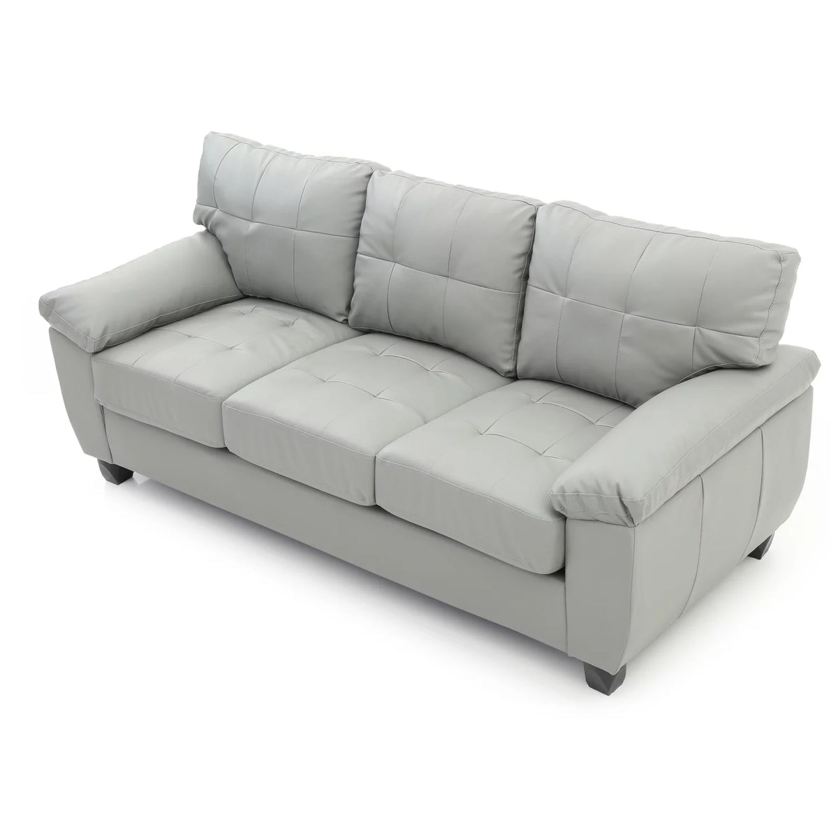 Gray Faux Leather Sofa J35765