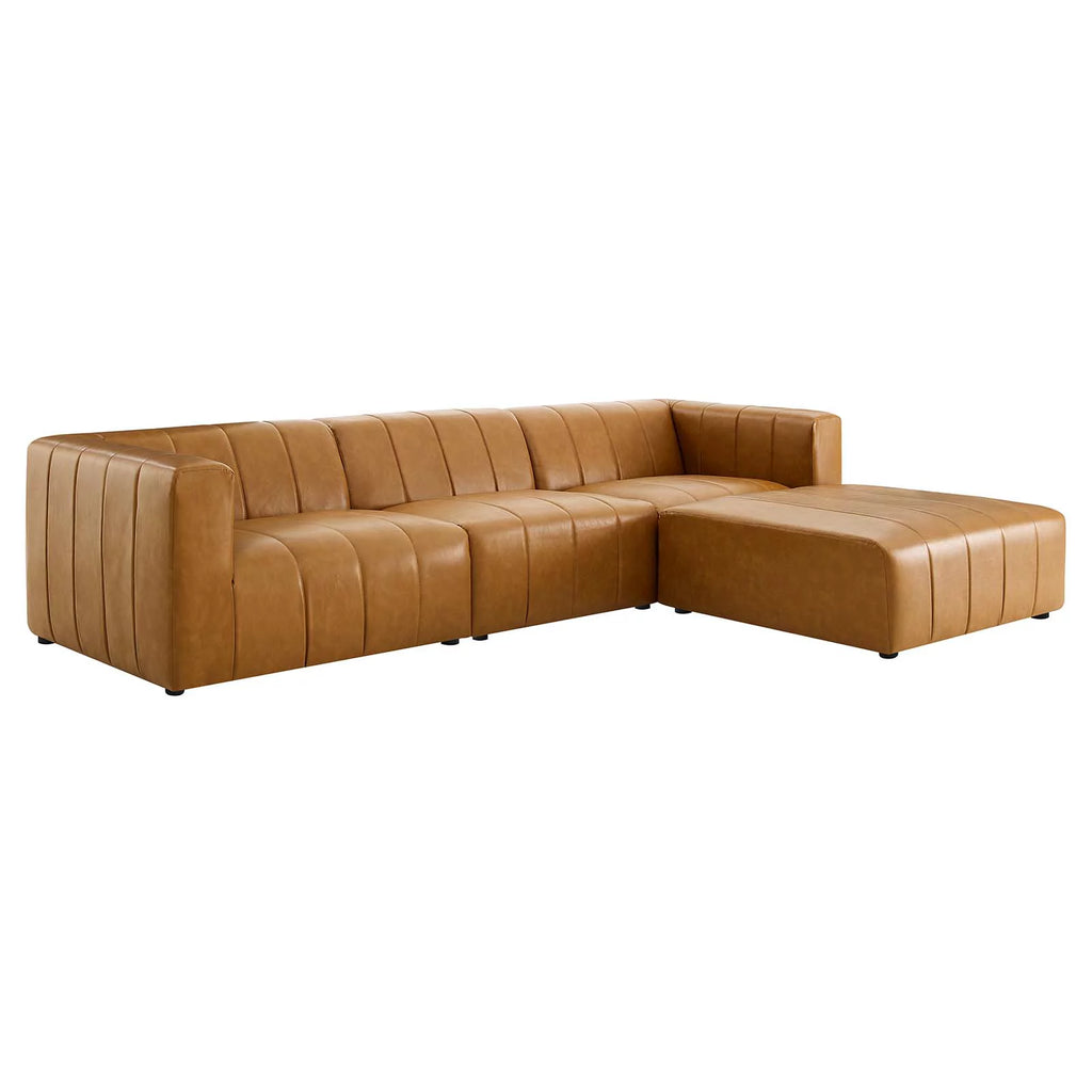 Vegan Leather 4-Piece Sectional Sofa Y32969