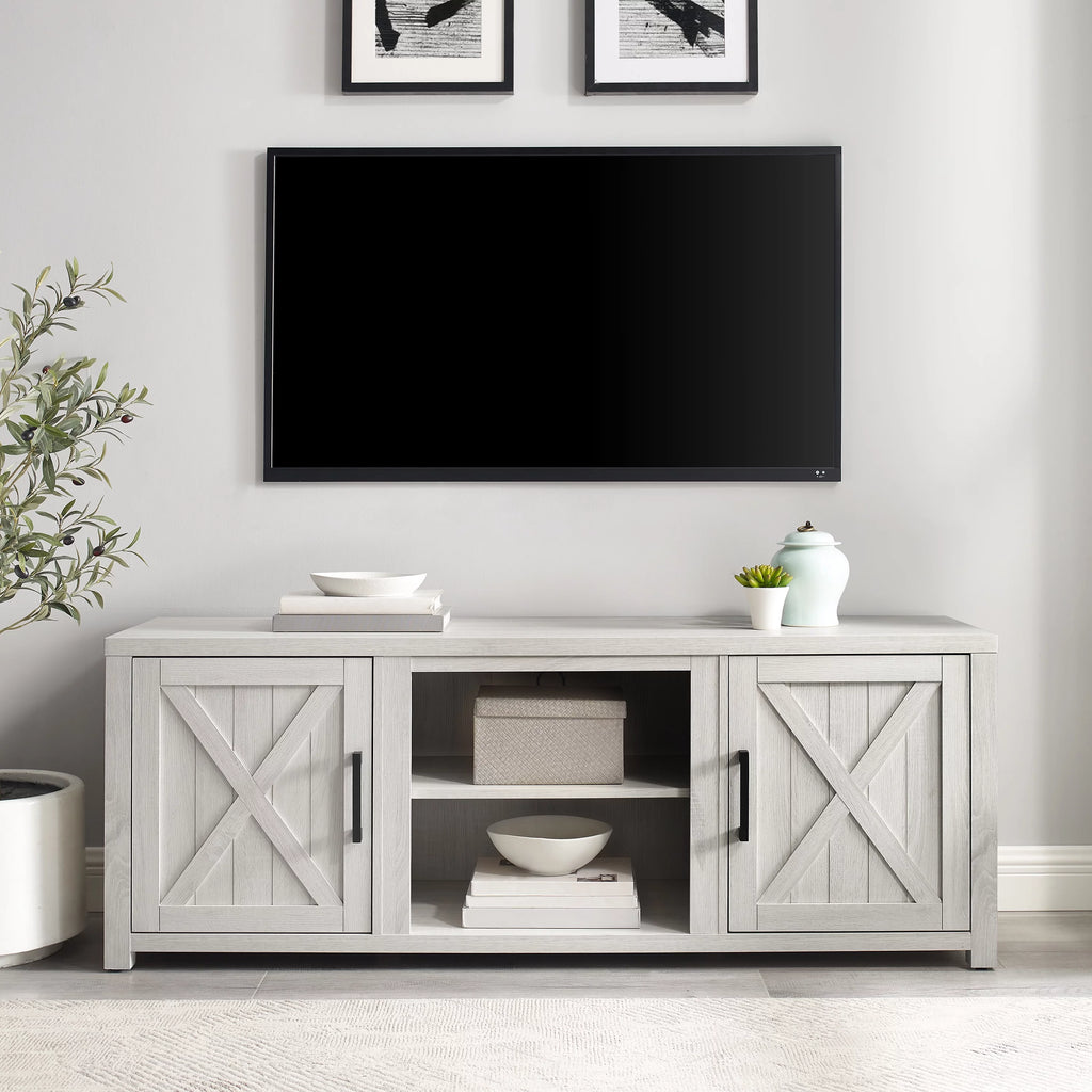White Modern Wood TV Stand C8946