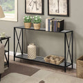 Black Narrow Console Table with Shelf L100974
