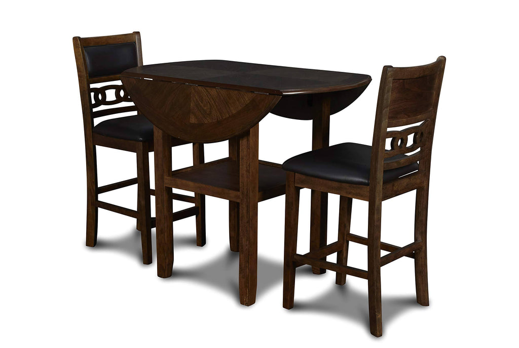 Brown 42x22 Counter Drop Leaf Table with 2 Chairs I318191