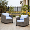 Blue Rattan Wicker Single Chairs V449404