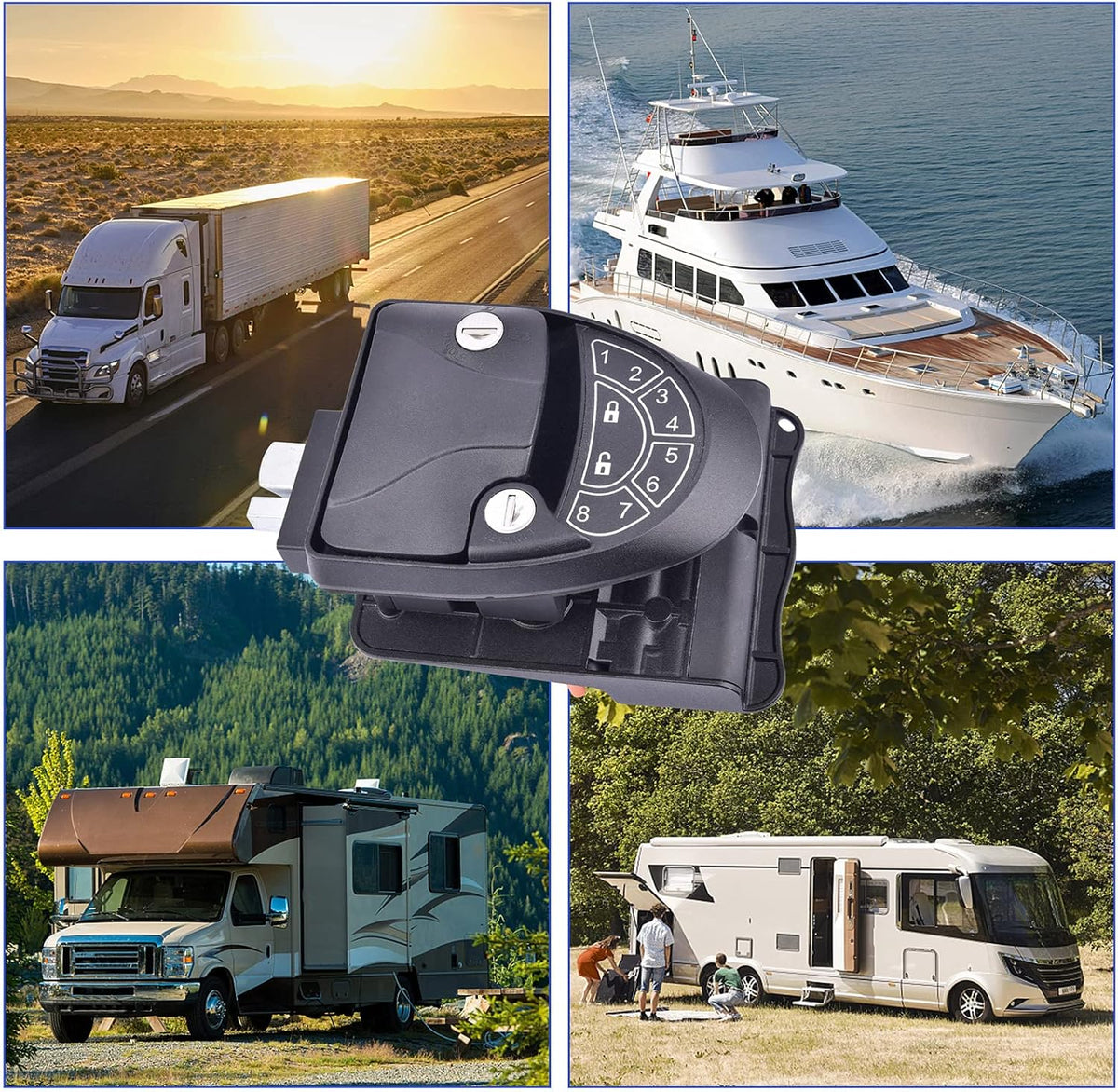 RV Keyless Entry Door Lock with Backlit Keypad and 2 Key Fobs C9284
