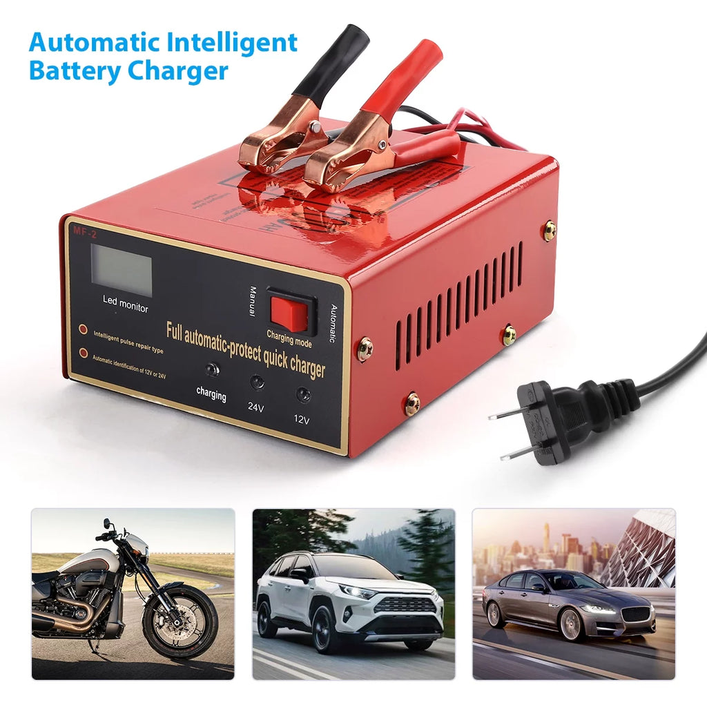 12V/24V Automatic Car Battery Charger B3952
