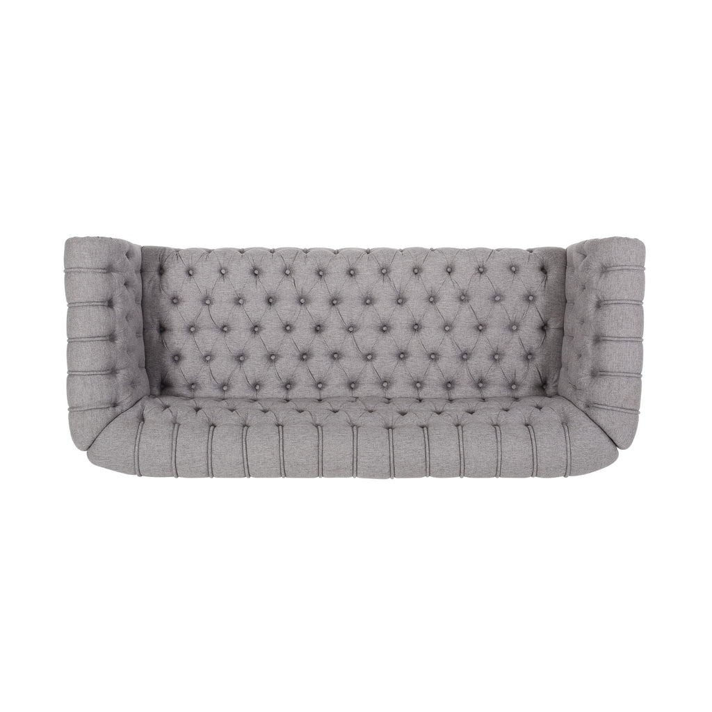 Grey Fabric Tufted 3 Seater Sofa H8243