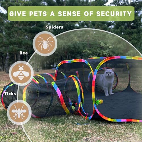Outdoor Cat Enclosures Portable Mesh Tent Playpen Tunnel for Small Animals E19653