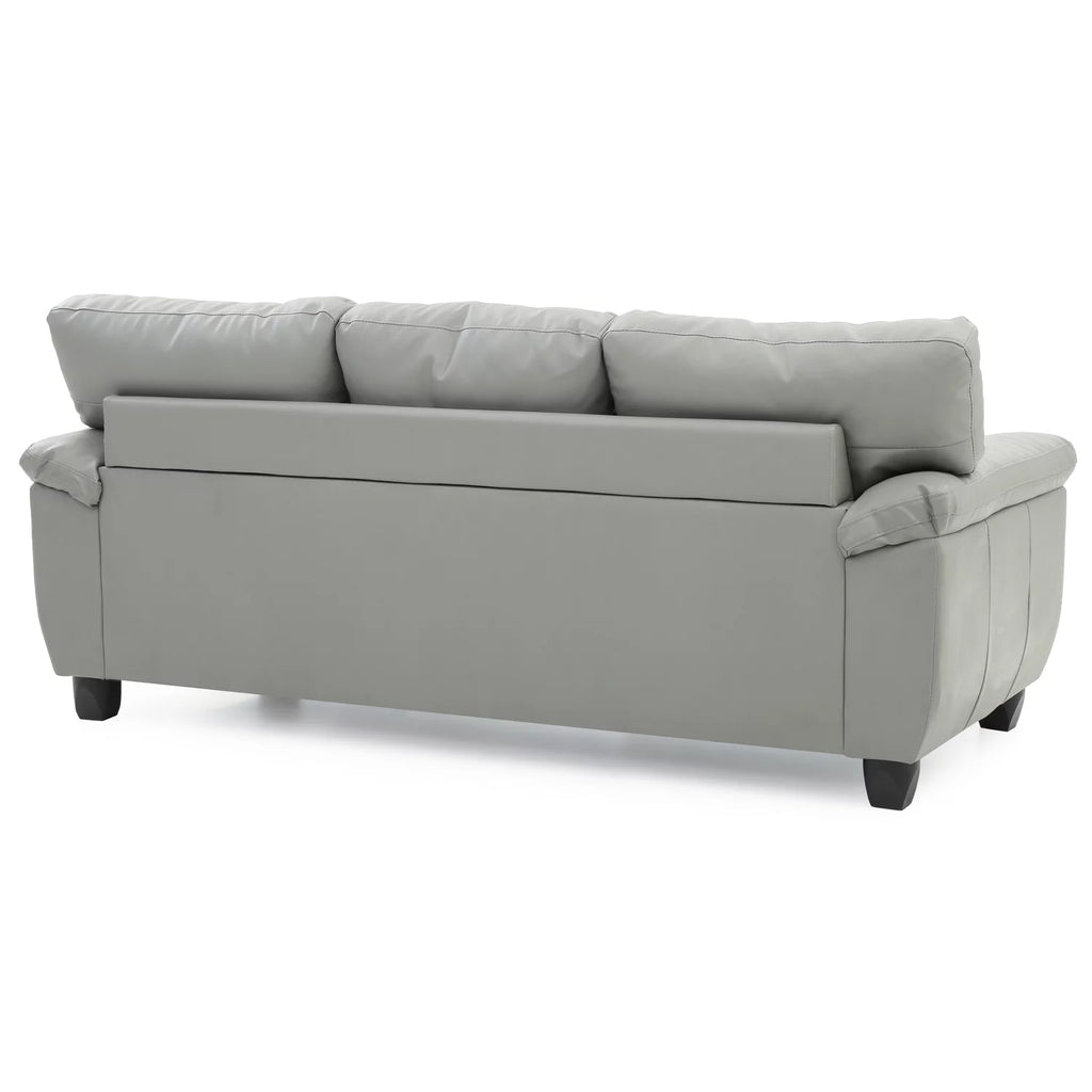 Gray Faux Leather Sofa J35765