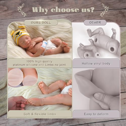 16 Inch Full Platinum Silicone Reborn Baby Doll V45989