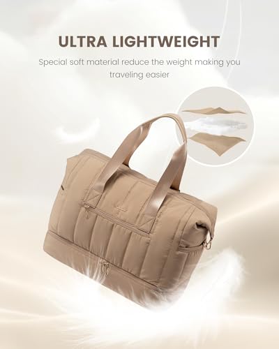 Travel Duffle Bag with Shoe Compartment, 42L Overnight Bag, 3Pcs Set E69072