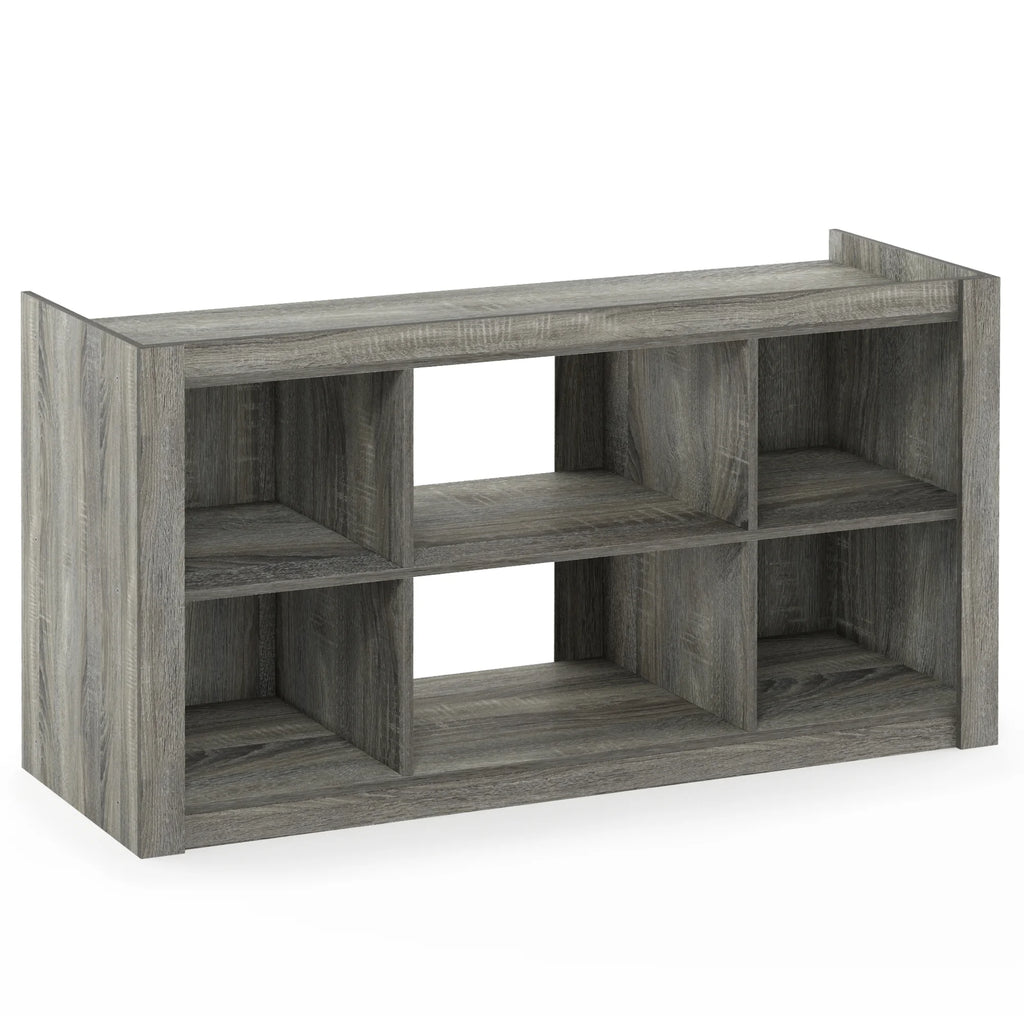 French Oak Grey TV Stand Bookshelves U756