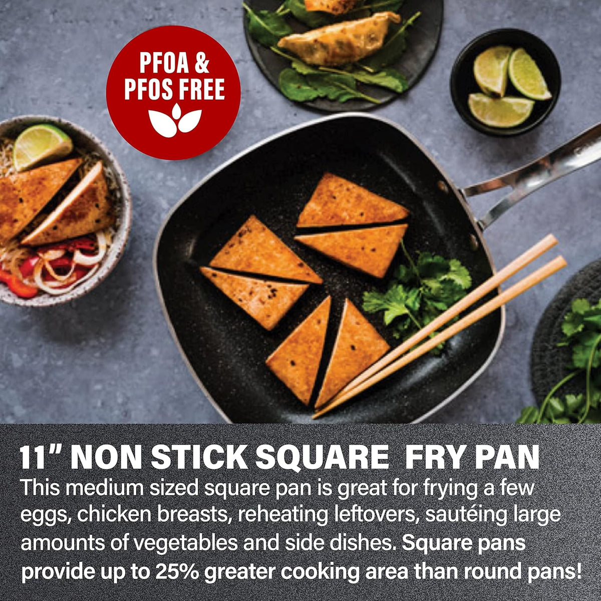 11" Shallow Square Nonstick Frying Pan M161