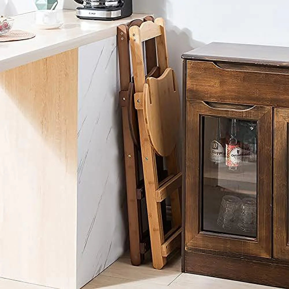 24 inch Rustic Folding Wood Barstools with Backrest R7766