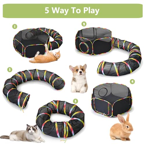 Outdoor Cat Enclosures Portable Mesh Tent Playpen Tunnel for Small Animals E19653