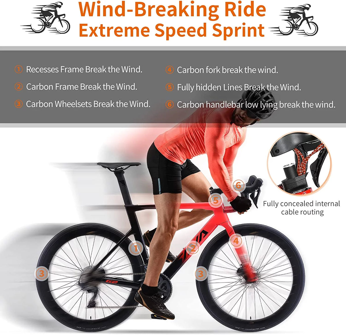 Carbon Fiber Road Bike with Hydraulic Disc Brakes S870444