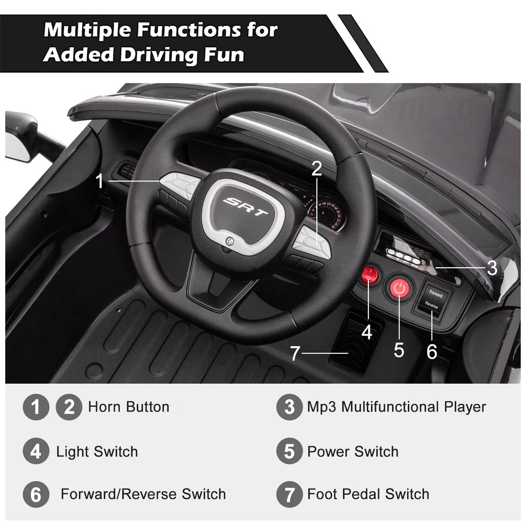 12 V Powered Ride On Car with Remote Control, Black J748263