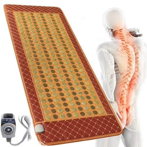 Large Heating Pad Far Infrared Stone Natural Jade Tourmaline Cushion Massager Mat 70x190cm E793254