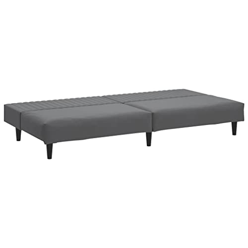 Dark Gray Velvet 2-Seater Sofa Bed U963