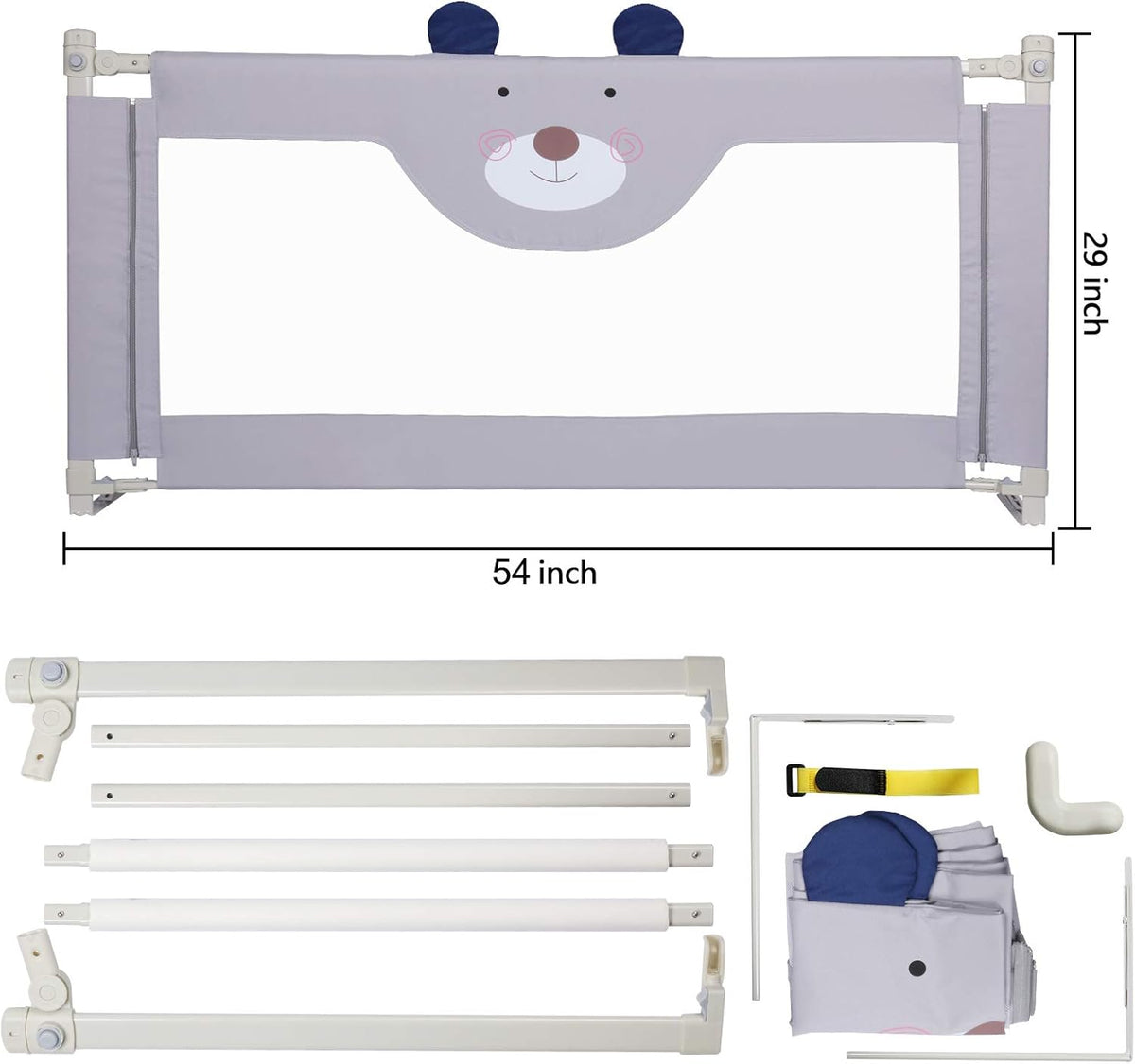 Collapsible Toddler Bed Rail for Queen Size Bed T288456
