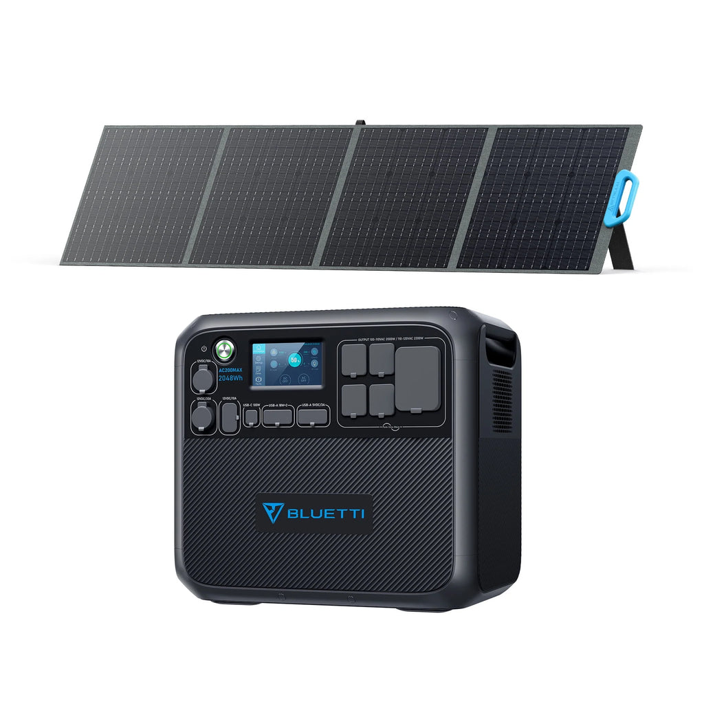 Portable Power Station with 200W Solar Panel, 2048Wh Solar Generator X187