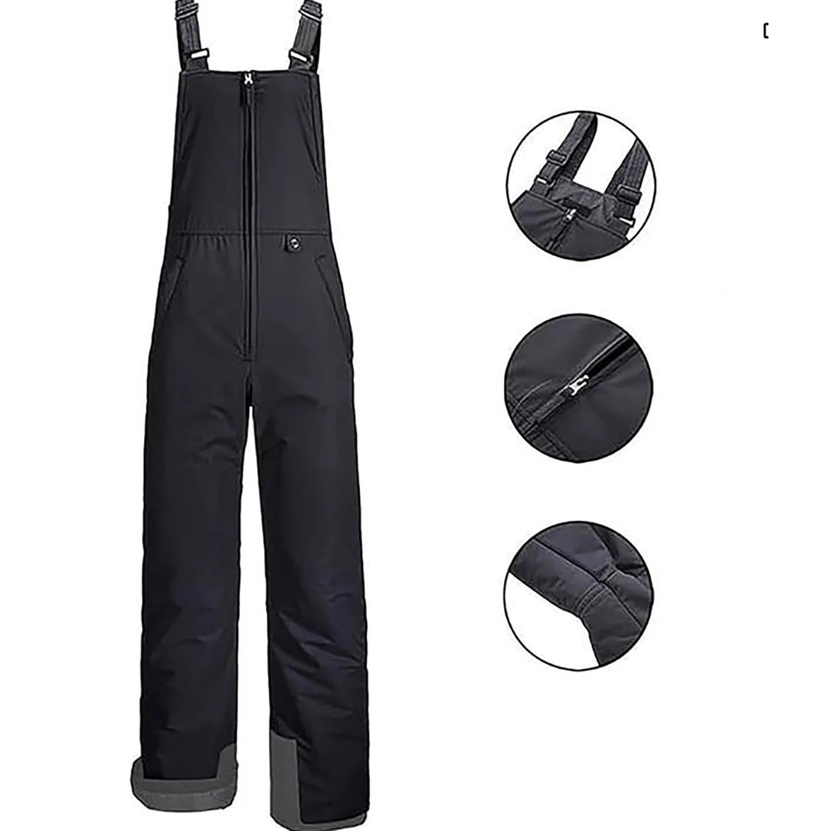 Kids Snow Pants Water-Resistant Windproof Thicken Lined Ski Pants with Snow Gaiters O84387