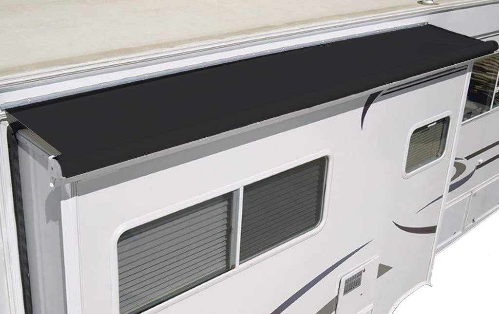 Black Vinyl RV Slideout Awning Fabric Replacement Pack of 2 X16068
