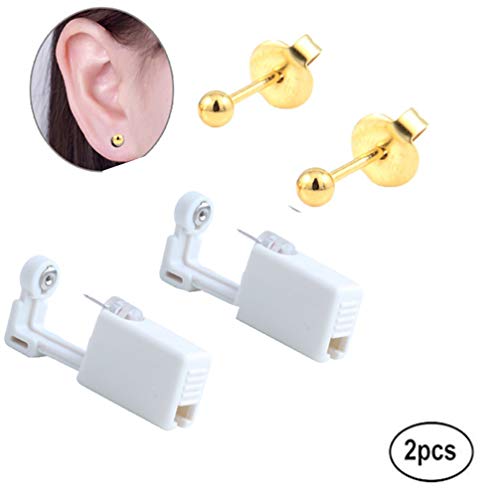Disposable Self Mixed Colors Ear Piercing Gun Kit Tool (Gold) R79616