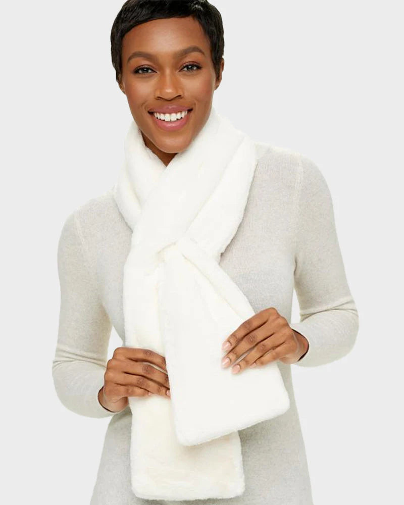 Faux Fur Pull-Through Scarf with Zipper Pocket S20993