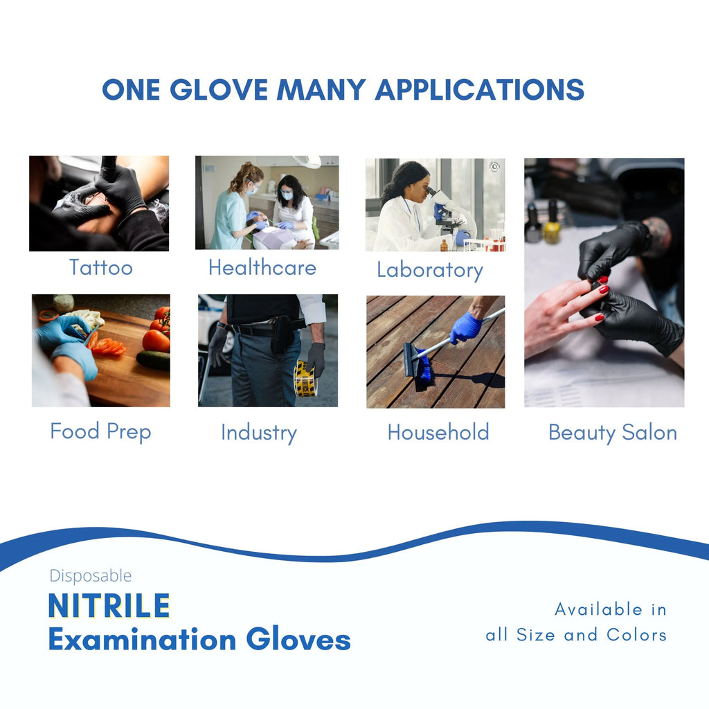 Medium Berry Black Nitrile Exam Gloves, Case of 1000 G754272