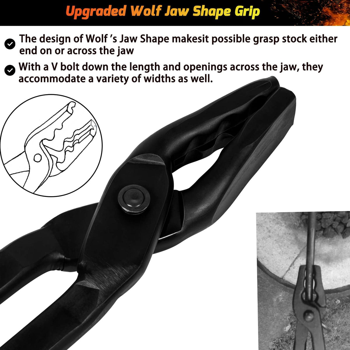 Blacksmith Wolf Jaw Tongs 16 (410mm) Pack of 2 H6064